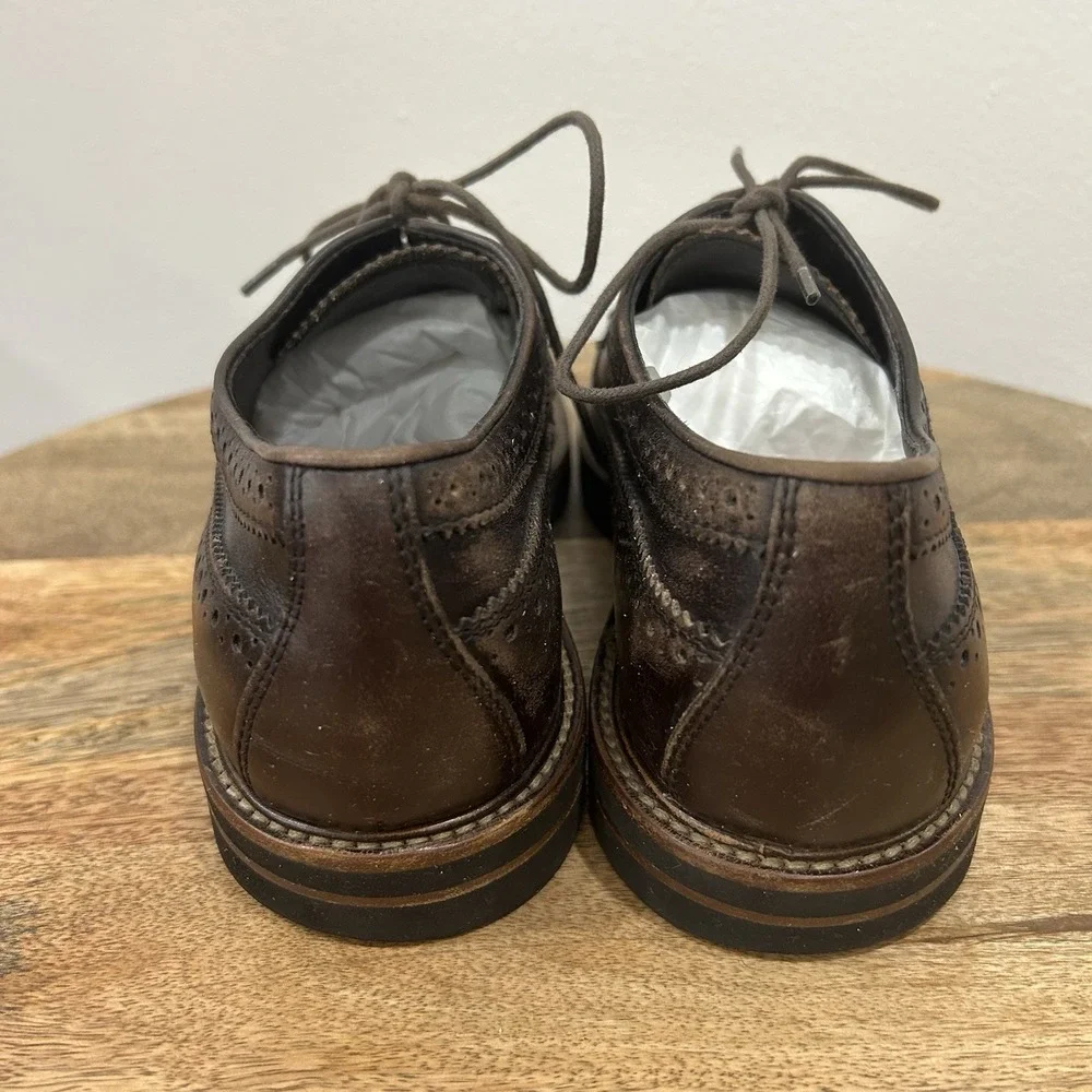 Tod's Men's Brown Leather Wingtip Brogue Lace-Up Oxford Dress Shoes US 7.5 A